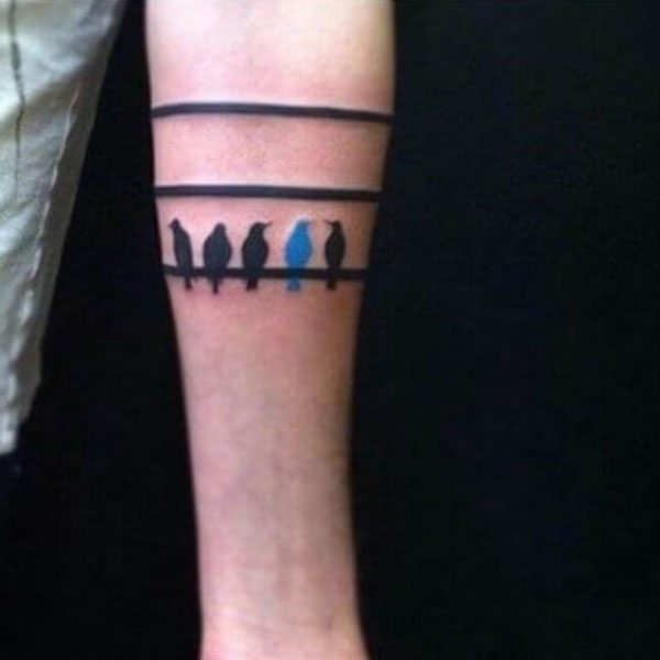 birds tattoo of armband