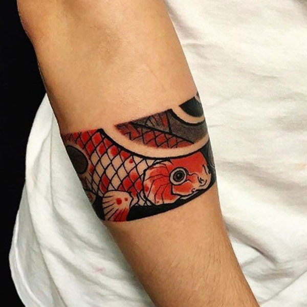 koi fish japanese armband tattoo