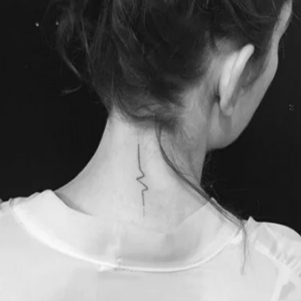 Cool Line tattoo for back neck