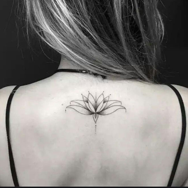 flower tattoo for back neck