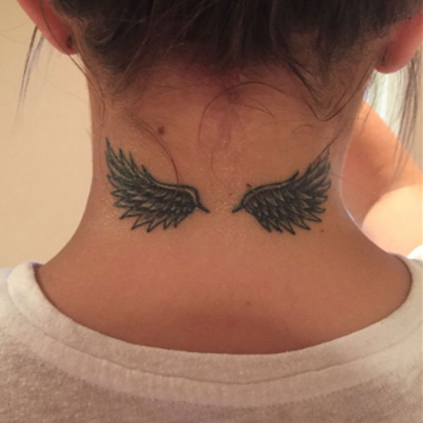 Wings tattoo for back neck
