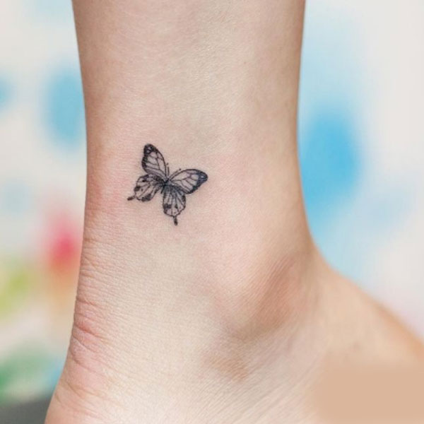 Minimalist Butterfly on Ankle