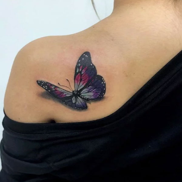 Colorful 3D Butterfly for Back Shoulder