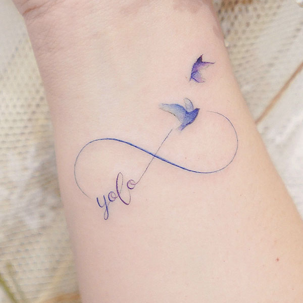  Yolo Infinity bird tattoo
