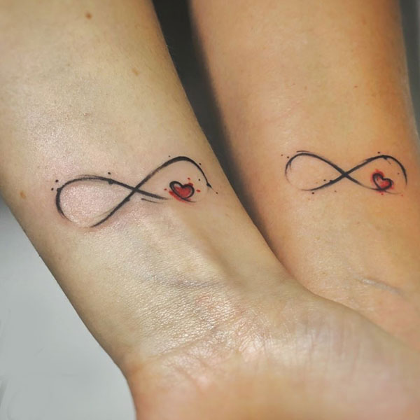 Charming infinity couple tattoo