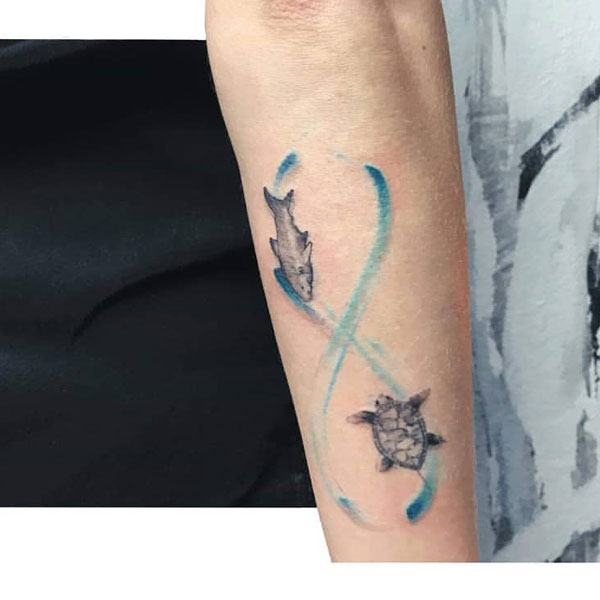 Combine infinity and sea world tattoo