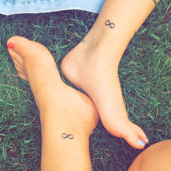 Bold infinity symbol on ankle