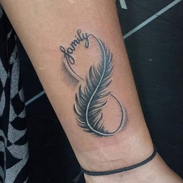 feather infinity family tattoo