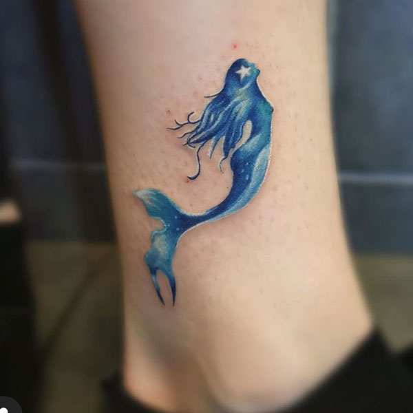 Radiant innovative Blue mermaid tattoo