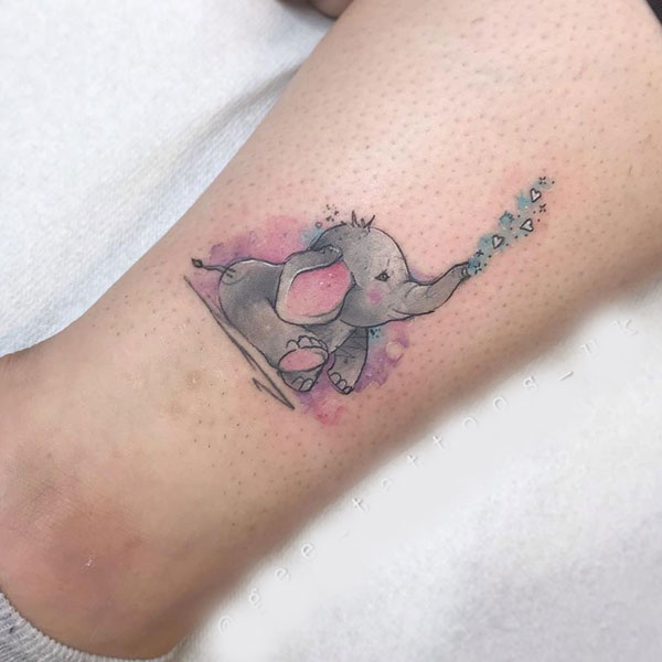 Charming little elephant tattoo