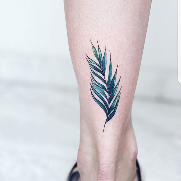 Beautiful palm leaf tattoo