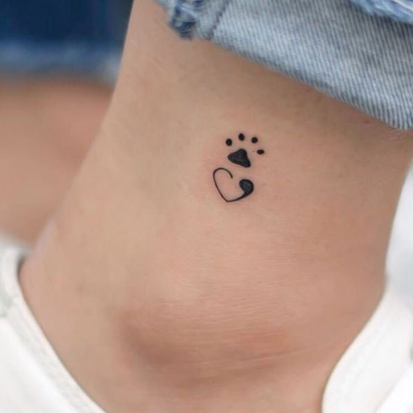 Tiny minimal paw customize semicolon tattoo
