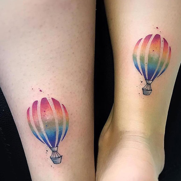 Radiant Small Air balloon ankle tattoos
