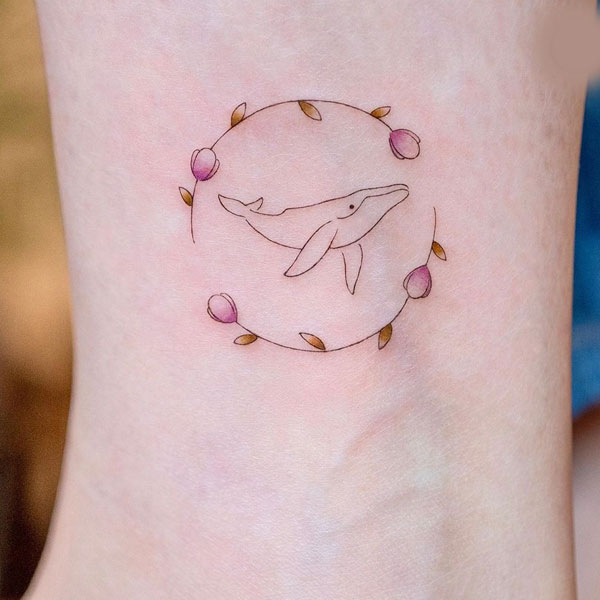  Innovative custom whale flower tattoo