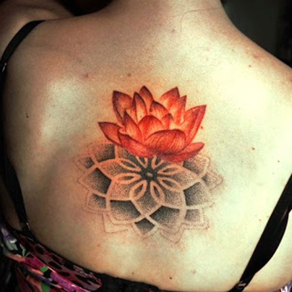 Pretty Mandala lotus tattoo
