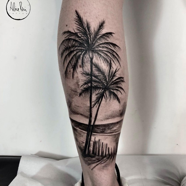 Magnificent palm sea calf tattoo