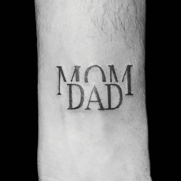 Impressive Stylish Mom dad bold tattoo