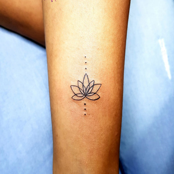 Beautiful Small lotus tattoo for hand