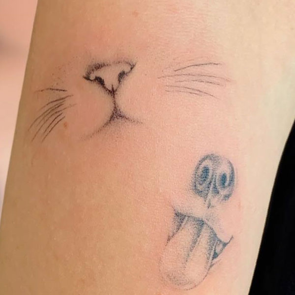 Unique cat and dog feature tattoo for animal lovers
