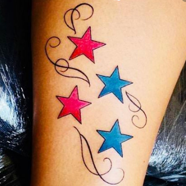Colorful Stars tattoo
