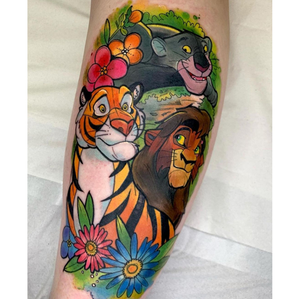 Beautiful Disney jungle book trio tattoo