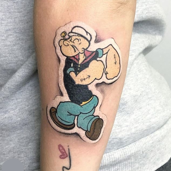 Powerful Popeyes the sailor man tattoo