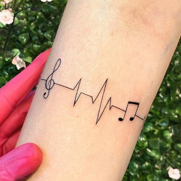  Stunning heartbeat musical notes tattoo