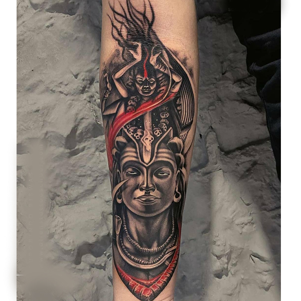  Amazing Lord Shiva And Maa Kali tattoo