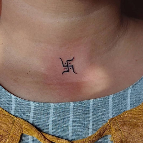 Minimal Hindu Swastika Small tattoo