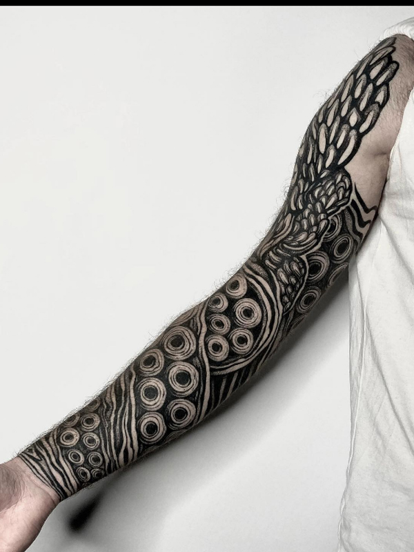  Handsome texture tattoo sleeve