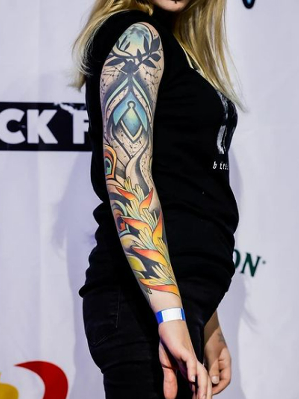 Creative Colorful sleeve tattoo design