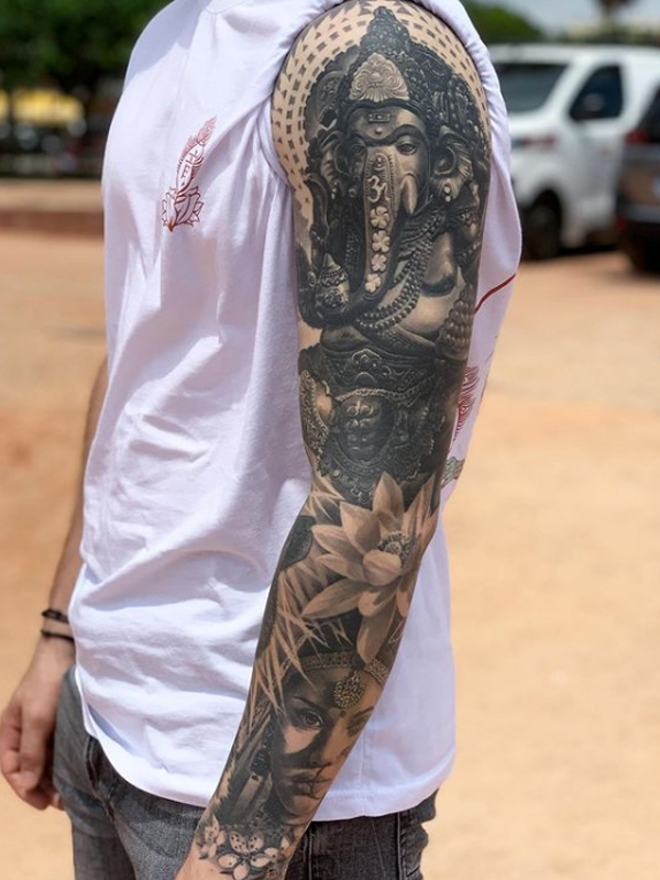  Amazing Hindu God Ganesha religious tattoo designs