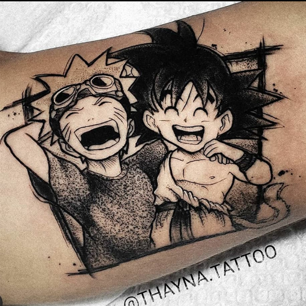  Goku and Naruto anime tattoo