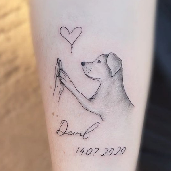 Charming dog hi-fi tattoo design