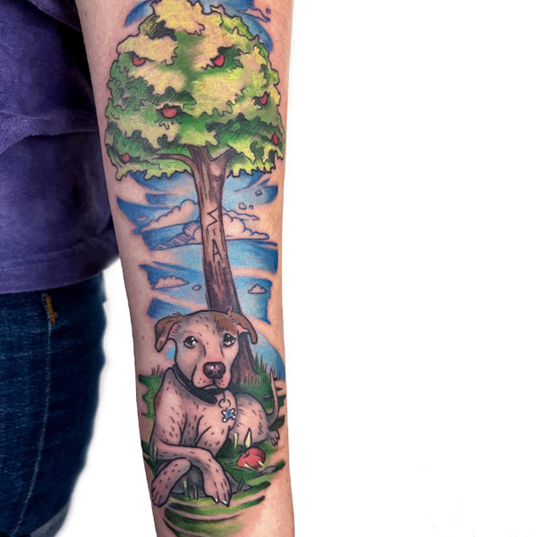 Cool Water painting dog tattoo