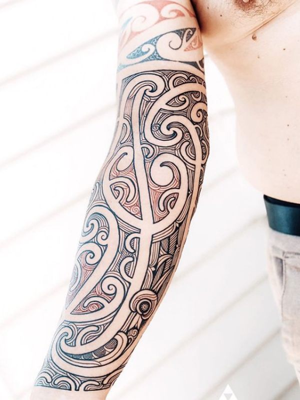 Stunning Forearm Maori design tattoo