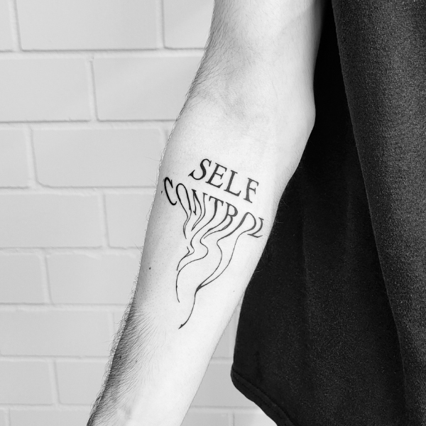 Customize Self Control quote on the arm