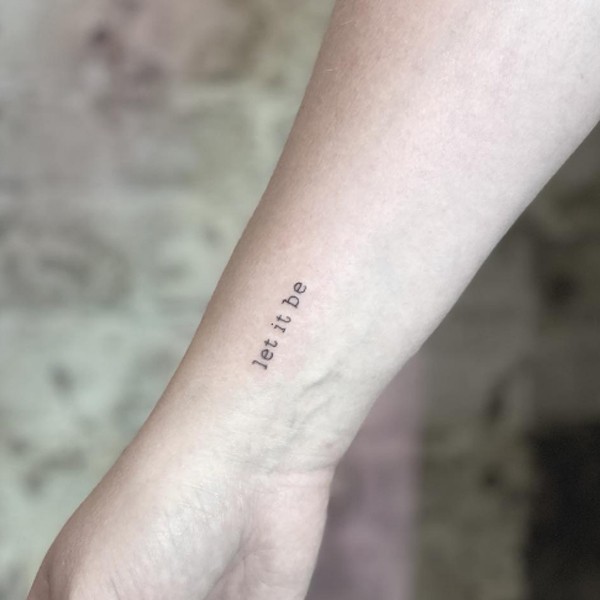 Simple typewriter font minimal tattoo design