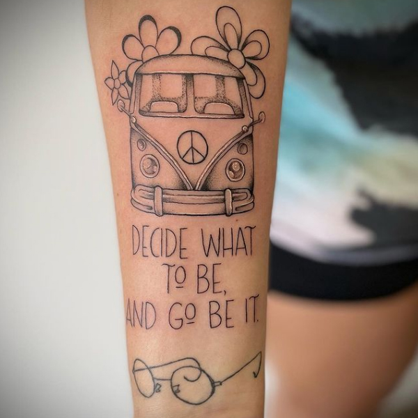 Beautiful Quote and a hippy van tattoo