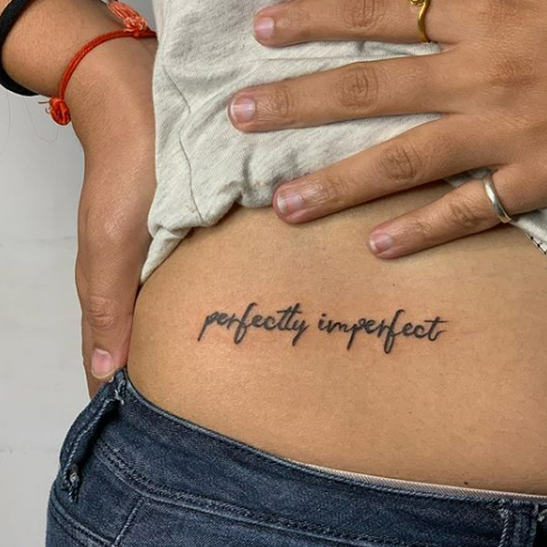 Amazing perfectly imperfect quote on the waist