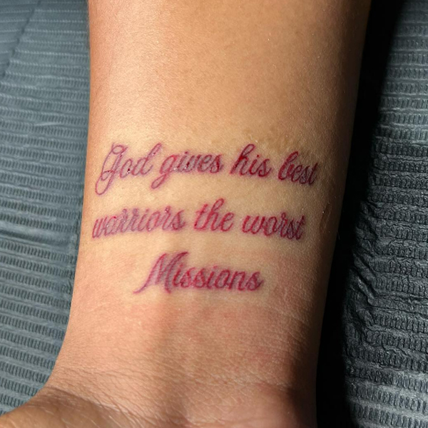Fabulous Famous quote small colorful tattoo