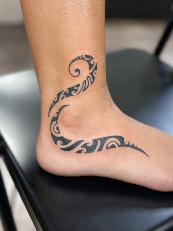 Classy tribal ankle tattoo design