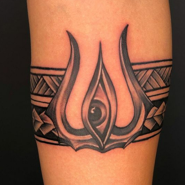 Splendid third eye and trishul armband tattoo designs