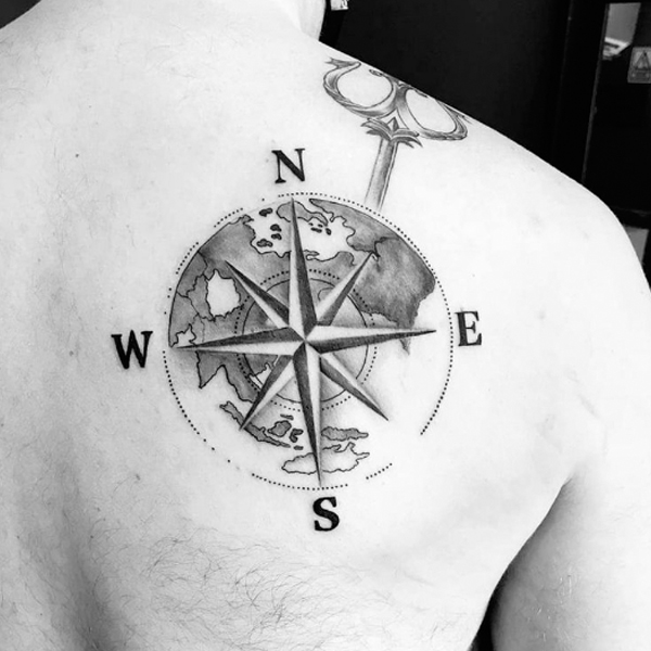 Awesome compass nautical small star tattoo