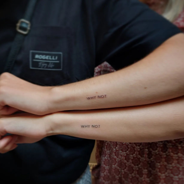Minimal Script matching couple tattoo