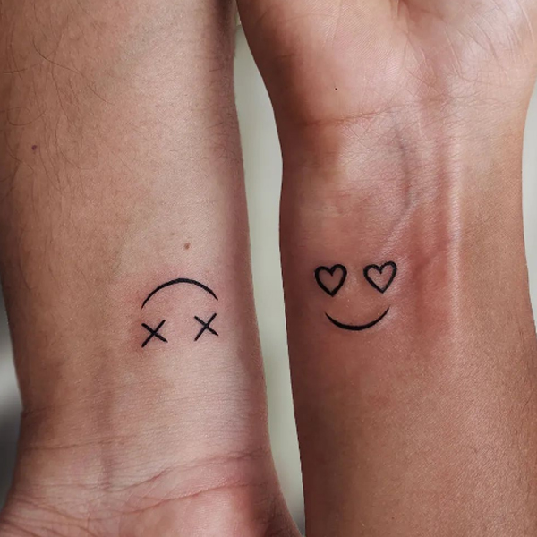 Cute Heart Smiley small tattoo for hand 