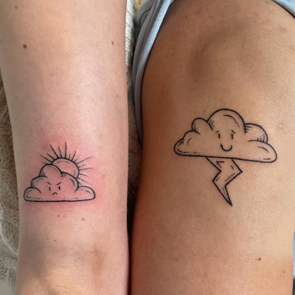 Cool line cloud tattoo