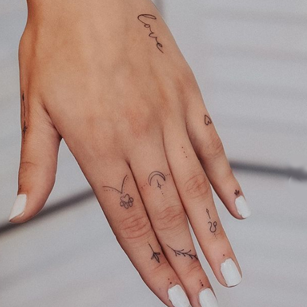 line art hand jewelry finger tattoo