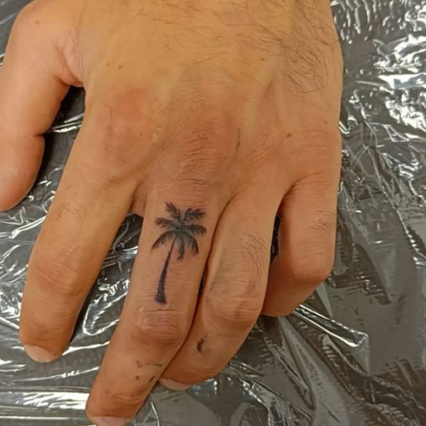 Cool Palm tree love tattoo