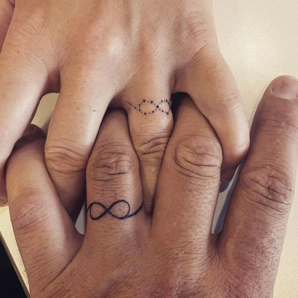 Tiny infinity wedding band